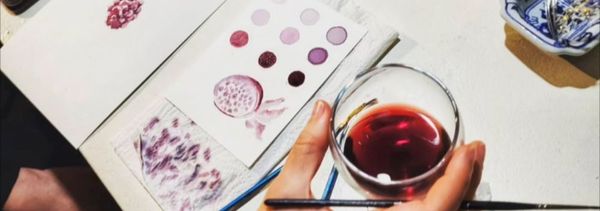 Atelier peinture au vin et dégustation-photo