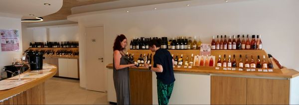 Dégustation au comptoir de vins d'Anjou -photo